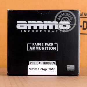 Image of the 9MM AMMO INC. 124 GRAIN TMJ (200 ROUNDS) available at AmmoMan.com.