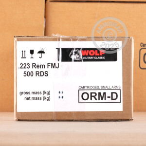 Image of 223 REMINGTON WOLF MILITARY CLASSIC SPAM CAN 55 GRAIN FMJ (500 ROUNDS)