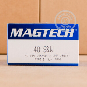 Photograph showing detail of 40 S&W MAGTECH 155 GRAIN JHP (50 ROUNDS)