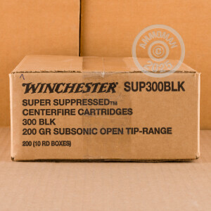 Photograph showing detail of 300 AAC BLACKOUT WINCHESTER SUPER SUPPRESSED 200 GRAIN OPEN TIP (200 ROUNDS)