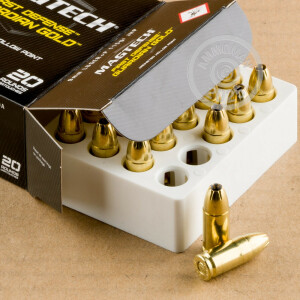 Photo detailing the 9MM LUGER +P MAGTECH GUARDIAN GOLD 115 GRAIN JHP (20 ROUNDS) for sale at AmmoMan.com.