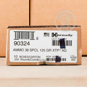 Image of the 38 SPECIAL HORNADY AMERICAN GUNNER 125 GRAIN JHP (250 ROUNDS) available at AmmoMan.com.