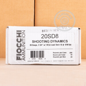 Photograph of Fiocchi 20 Gauge #8 shot for sale at AmmoMan.com