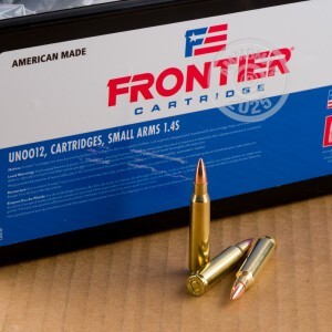 A photograph of 200 rounds of 55 grain 223 Remington ammo with a FMJ bullet for sale.