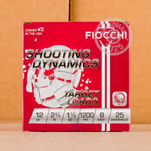 Photograph of Fiocchi 12 Gauge #8 shot for sale at AmmoMan.com