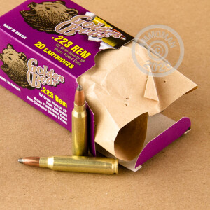 Image of the 223 REMINGTON BARNAUL GOLDEN BEAR 62 GRAIN SP (500 ROUNDS) available at AmmoMan.com.