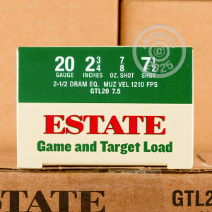 Image of 20 GAUGE ESTATE GAME AND TARGET LOAD 2-3/4"  #7.5 SHOT (25 ROUNDS)