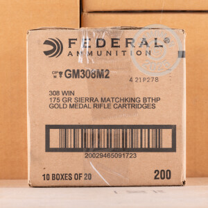 Photograph showing detail of 308 FEDERAL MATCH 175 GRAIN SIERRA MATCHKING (200 ROUNDS)