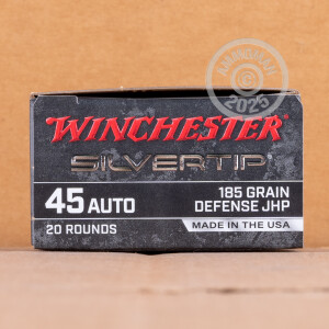 Image of the 45 ACP WINCHESTER SILVERTIP 185 GRAIN JHP (20 ROUNDS) available at AmmoMan.com.