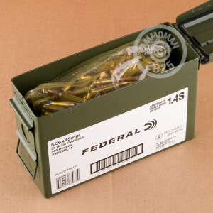 Photograph showing detail of 5.56X45 FEDERAL AMERICAN EAGLE 55 GRAIN FMJ (400 ROUNDS IN AMMO CAN)