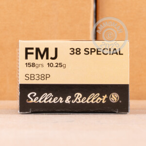 Image of the 38 SPECIAL SELLIER & BELLOT 158 GRAIN FMJ (1000 ROUNDS) available at AmmoMan.com.