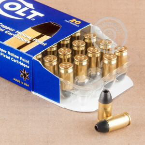 Photograph showing detail of 380 ACP COLT 80 GRAIN SCHP (20 ROUNDS)