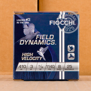 Image of 410 BORE FIOCCHI 3" 11/16 OZ. #8 SHOT (250 ROUNDS)