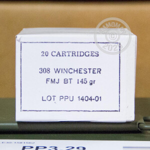 A photo of a box of Prvi Partizan ammo in 308 / 7.62x51.