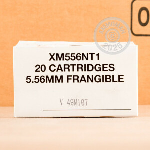 Photo detailing the 5.56X45 FEDERAL AMERICAN EAGLE 50 GRAIN SP FRANGIBLE (500 ROUNDS) for sale at AmmoMan.com.