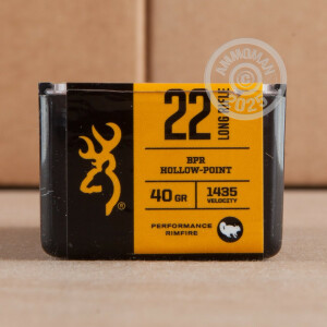 Image of the 22 LR BROWNING PERFORMANCE RIMFIRE 40 GRAIN CPHP (1000 ROUNDS) available at AmmoMan.com.