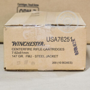 Image of the 7.62 NATO WINCHESTER 147 GRAIN GRAIN FMJ (20 ROUNDS) available at AmmoMan.com.