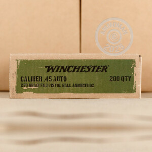 Image of 45 ACP WINCHESTER SERVICE GRADE WOOD BOX 230 GRAIN FMJ (200 ROUNDS)