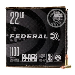 Photograph showing detail of 22 LR FEDERAL BLACK PACK 36 GRAIN CPHP (4400 ROUNDS)
