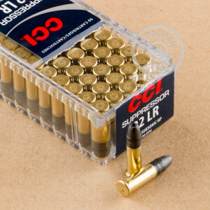 Photograph showing detail of 22 LR CCI SUPPRESSOR 45 GRAIN LHP (5000 ROUNDS)