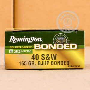 Image of 40 S&W REMINGTON GOLDEN SABER BONDED 165 GRAIN BJHP (20 ROUNDS)