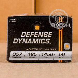 Photo detailing the 357 MAGNUM FIOCCHI 125 GRAIN JHP (1000 ROUNDS) for sale at AmmoMan.com.