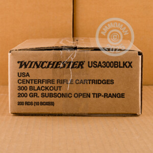 Photograph showing detail of 300 AAC BLACKOUT WINCHESTER SUBSONIC 200 GRAIN OPEN TIP (200 ROUNDS)