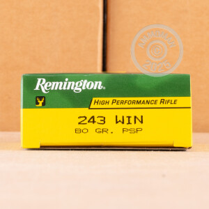 Image of the 243 WIN REMINGTON RIFLE 80 GRAIN PSP (20 ROUNDS) available at AmmoMan.com.