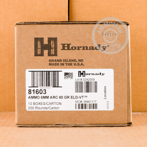 Image of 6mm ARC ammo by Hornady that's ideal for hunting varmint sized game, precision shooting.