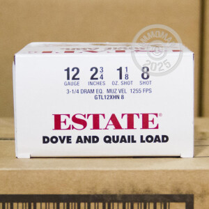 Picture of 2-3/4" 12 Gauge ammo made by Estate Cartridge in-stock now at AmmoMan.com.