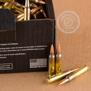 Photo detailing the 223 REM AMMO INC. 62 GRAIN FMJ SS109 (200 ROUNDS) for sale at AmmoMan.com.