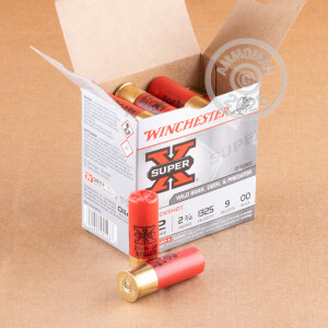 Photograph showing detail of 12 GAUGE WINCHESTER SUPER-X 2-3/4" 9 PELLET 00 BUCKSHOT (25 ROUNDS)