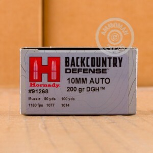 Photo of 10mm Dangerous Game Solid ammo by Hornady for sale at AmmoMan.com.