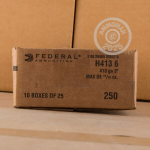 Image of 410 BORE FEDERAL GAME LOAD UPLAND HI-BRASS 3" 11/16 OZ. #6 SHOT (250 ROUNDS)