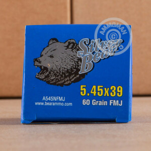 Photograph showing detail of 5.45X39 SILVER BEAR 60 GRAIN FMJ (750 ROUNDS)