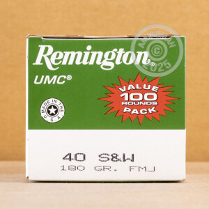 Photograph showing detail of 40 S&W REMINGTON UMC 180 GRAIN METAL CASE (600 ROUNDS)