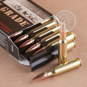 Photograph showing detail of .308 WINCHESTER NOSLER MATCH GRADE 168 GRAIN HPBT (20 ROUNDS)