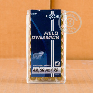 Image of the 22WMR FIOCCHI 40 GRAIN JACKETED HOLLOW POINT (500 ROUNDS) available at AmmoMan.com.