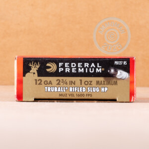 Photograph showing detail of 12 GAUGE FEDERAL TRUBALL 2 3/4" 1 OZ. HP SLUG (5 ROUNDS)