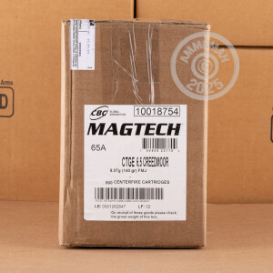 Photo detailing the 6.5 CREEDMOOR MAGTECH 140 GRAIN FMJBT (500 ROUNDS) for sale at AmmoMan.com.