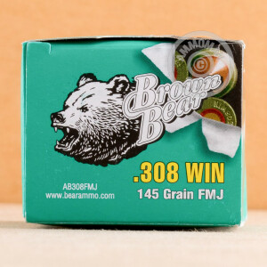 Image of the 308 WIN BARNAUL BROWN BEAR 145 GRAIN FMJ (500 ROUNDS) available at AmmoMan.com.