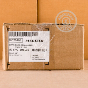 Photo detailing the 20 GAUGE MAGTECH 2-3/4" 13/16 OZ. F SHOT (250 ROUNDS) for sale at AmmoMan.com.