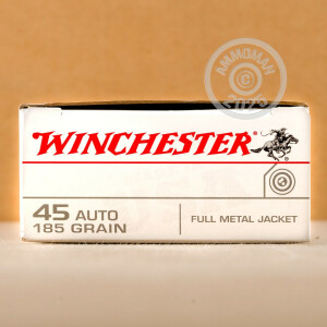 Photograph showing detail of 45 ACP WINCHESTER 185 GRAIN FMJ (50 ROUNDS)