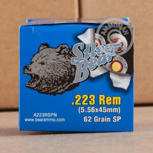 Image of 223 REMINGTON SILVER BEAR 62 GRAIN SOFT POINT (20 ROUNDS)