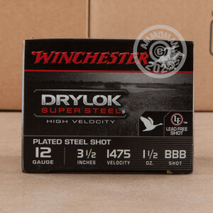 Image of 12 GAUGE WINCHESTER DRYLOK SUPER STEEL 3-1/2" BBB (25 ROUNDS)