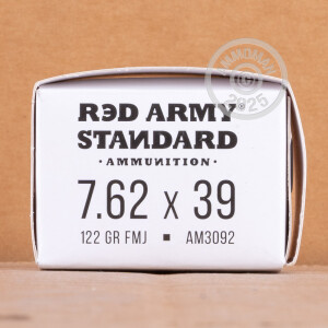 Photo detailing the 7.62X39 RED ARMY STANDARD 122 GRAIN FMJ (20 ROUNDS) for sale at AmmoMan.com.