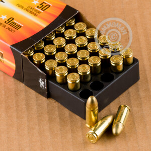 Image of the 9MM LUGER ARMSCOR PRECISION 124 GRAIN FMJ (1000 ROUNDS) available at AmmoMan.com.