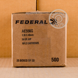 A photo of a box of Federal ammo in 5.56x45mm.