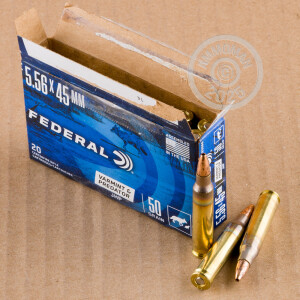 An image of 5.56x45mm ammo made by Federal at AmmoMan.com.