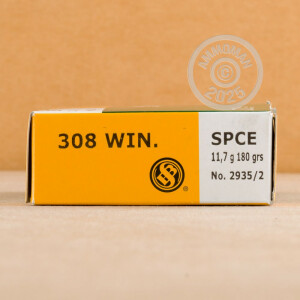 Image of 308 WIN SELLIER & BELLOT 180 GRAIN SPCE (20 ROUNDS)